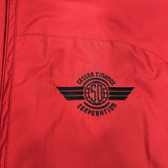Tehama Nancy Haley Women Jacket Red Black Full Zip Embroidered Cessna Lined XL - Picture 3 of 10